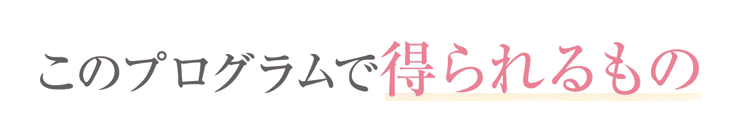 このプログラムで得られるもの